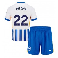 Camiseta Brighton Kaoru Mitoma #22 Primera Equipación Replica 2024-25 para niños mangas cortas (+ Pantalones cortos)